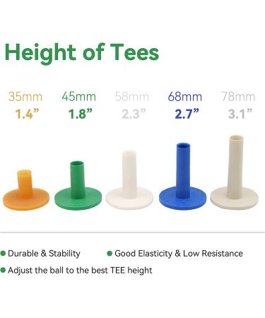 XMWangzi Golf Rubber Tees - 5 PCs for Driving, Putting, Chipping Practice | Suitable for Indoor & Outdoor Use with Golf Mats and Nets - Buy Online on GoSupps.com