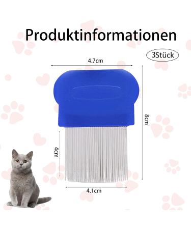3-Piece Lice Comb Set for Cats & Dogs | Nissenkamm Scales Comb for Long Hair | Remove Lice & Dandruff | Green Red Blue - Buy Online on GoSupps.com