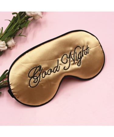 Sleep Cover Silk Soft Plush Eye Cover Adjustable Strap Sleeping Eye Blinder Night Eyeshade Cover for Sweet Sleep Travel Nap Dry Puffy Eye Relax 1PCS Golden