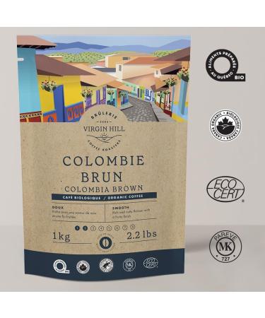 Virgin Hill Coffee - Organic Colombian Supremo Brown - Smooth Intensity & Mild Roast - One Kilo of High-Grade Arabica Coffee Beans - 1 kg / 2.2 lbs Whole Bean 2.2 lbs / 1 kg - Buy Online on GoSupps.com