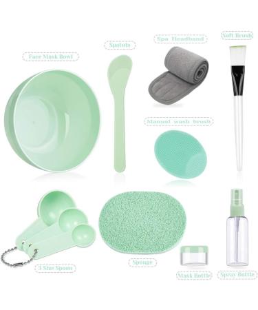 Facial Care Face Mask Mixing Bowl Set with Tools - Green - Buy Online on GoSupps.com