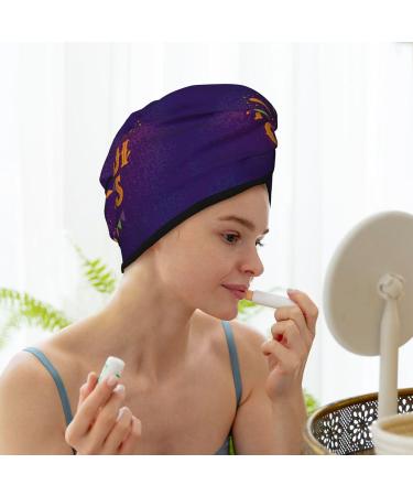 Hair Towel Wrap - Quick-Dry Hair Turban with Button | Mardi Gras2 - Perfect for Fast Drying & Easy Use - Buy Online on GoSupps.com