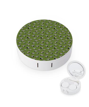 Cute Badger Round Case For Contact Lens Kit Storage Box with Mirror Printed