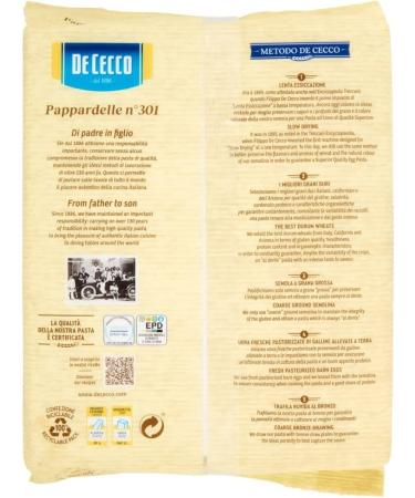  Italian Gourmet E.R. De Cecco Pappardelle No. 301 with Egg Pack of 5 pasta with eggs 500g + Italian Gourmet Polpa 500g - Buy Online on GoSupps.com