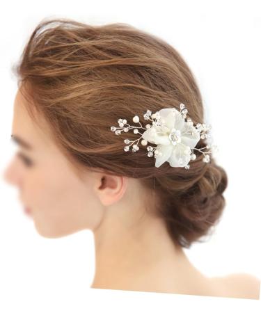 Angoily Tiara Bridal Hair Comb Wedding Hair Comb Decor Hair Comb Crystal Hair Comb Flower Head Pearl Bride - Buy Online on GoSupps.com