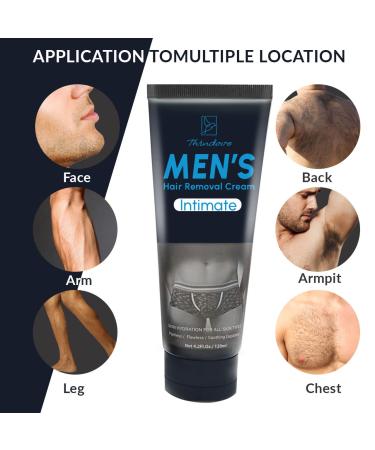 Men's Intimate Hair Removal Cream - Effective & Painless Depilatory Cream for Unwanted Male Hair in Private Area - 4.2 Fl Oz (Pack of 1) - Buy Online on GoSupps.com