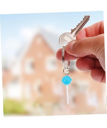 30 Pcs Lollipop Pendant Keychain Key Fob Lollipops Dessert Resin Charm Fashion Pendant Cartoon Cake 4.50X1.50X1.50CM Random Color - Buy Online on GoSupps.com