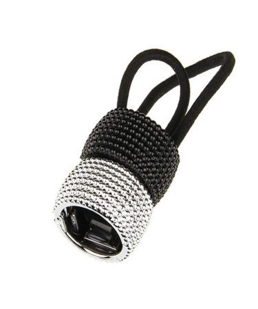 Zhouba Metal Hair Tie for Women - Punk Rivet Circle Ring Ponytail Holder Elastic Hair Cuff & Rope Accessories in Black - Buy Online on GoSupps.com