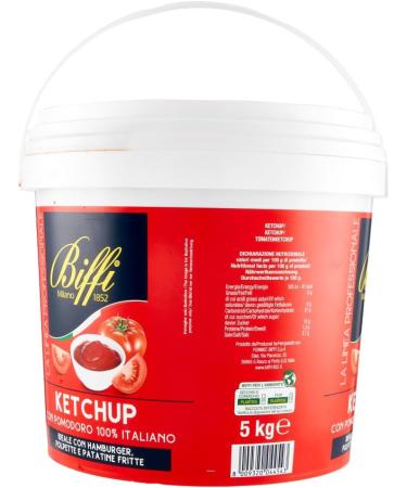  Italian Gourmet E.R. Biffi Tomato Ketchup with 100% Italian tomatoes 5 kg of ketchup (fruity tomato flavor) + 400 g gourmet Italian polpa - Buy Online on GoSupps.com
