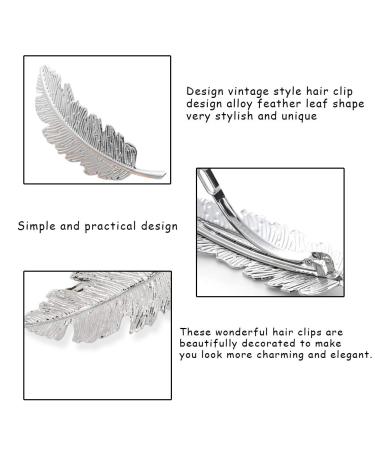 INTVN Hair Clips - Metal Feather Leaf Hair Accessories for Girls & Women | 6-Piece Set - Buy Online on GoSupps.com