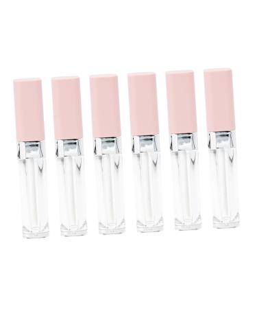 PLAFOPE 6pcs Lip Gloss Empty Tube Clear Lipglosses Makeup Lip Gloss Makeup Eyeliner Lip Bottle Abs Pink 1 g (Pack of 1) Pink
