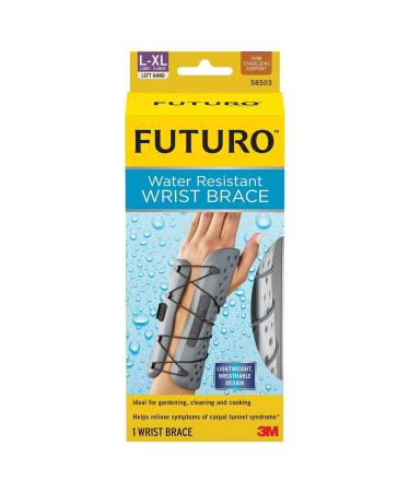 Futuro Water Resistant Wrist Brace Firm Stabilizing Support Left Hand Large/X-Large
