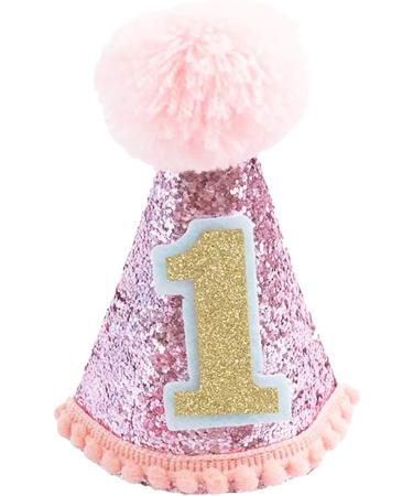 BIPY Dog 1st Birthday Hat Bandanas Set for Girls Small Medium Pets Pink Headdress Costumes Grooming Supplies for Party Celebration Decoration PINK-HatBandana - Buy Online on GoSupps.com