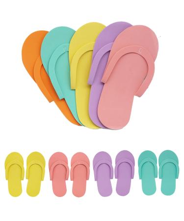 Miaija 24 Pairs Pedicure Slippers Soft Comfortable Travelling Hotel Flip Flops Lightweight Random Color Flip Flop for Spa Pedicure Travel Supplies
