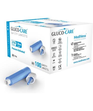 Buy Sterile Safety Lancets 21G x 1.8mm - Pre-loaded Contact-Activated Box of 100 for Safe Blood Sampling - International Shipping Available - Buy Online on GoSupps.com