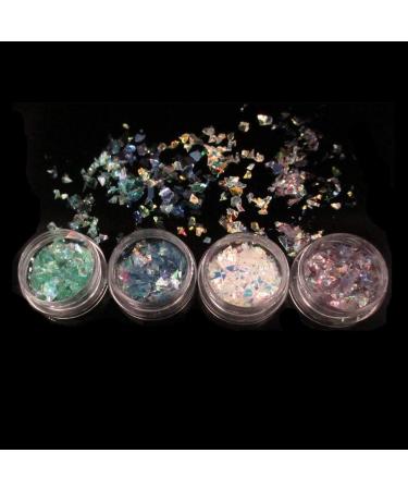 ZXR.Elwood 4 Colors Natural Artificial Nails Glass Paper Art Decoration Glitter Irregular Sequins Broken Piece Stickers - Buy Online on GoSupps.com