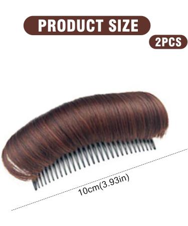 Natural Wig Piece 2 Insert False Hair Comb Tool Bump Up Fake Hair Comb Clip Great for Additional Hair Volume Fine and Thin Hair DIY Hairstyle Changed the shape of Your Head (dark brown) - Buy Online on GoSupps.com