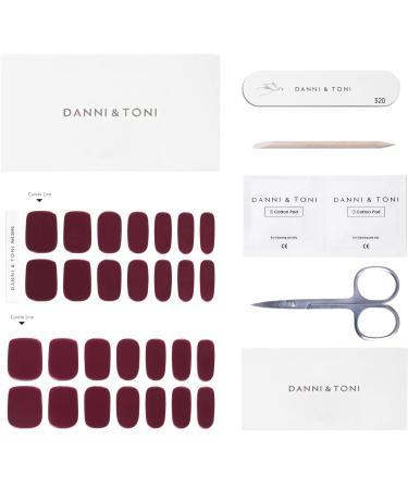 Danni & Toni Claret Half Hardened Gel Nail Films - Amarant Red Monochrome Nail Stickers | 28 Semi-Hardened Nail Design Wraps - Buy Online on GoSupps.com