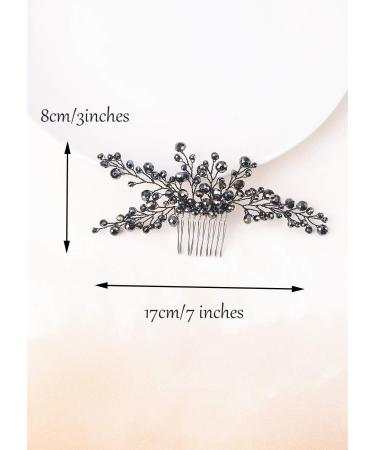 Anglacesmade Bridal Wedding Rhinestone Hair Comb Black Hair Comb Crystal Hair Crown Prom Party Boho Festival Hairpiece Women Headpiece Wedding Hair Accessories for Women and Girls - Buy Online on GoSupps.com