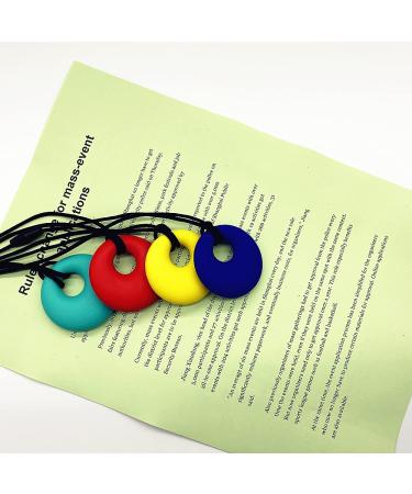 Ulvbabi 4-Piece Sensory Silicone Chew Necklace for Adults & Children | Durable Oral Bite Rings for Autism ADHD Teething & Soft Breastfeeding - Buy Online on GoSupps.com