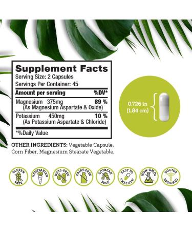 High Absorption Magnesium Potassium Supplements - 90 Count - Vegan Doctor Designed Potassium Aspartate for Sleep & Leg Cramp Relief - Buy Online on GoSupps.com
