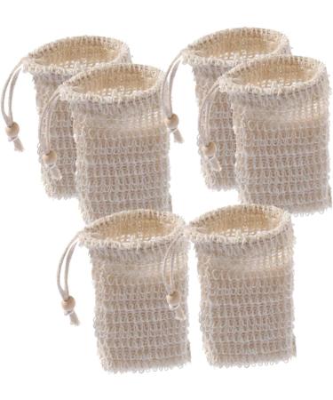 Baluue 12 Pcs Soap Bag Soap Foam Net Bar Soap Saver Bubble Foam Net Soap Net Cotton Linen Beige - Buy Online on GoSupps.com