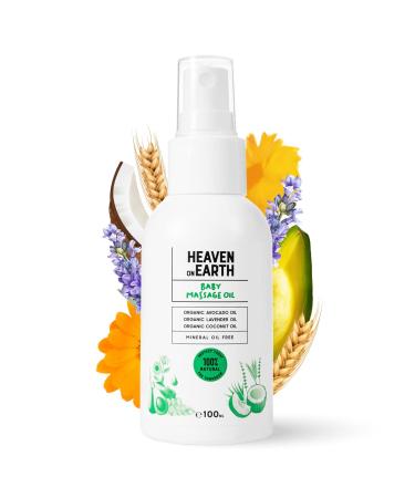 Heaven on Earth Baby Oil for Newborns - Natural Moisture Protection with Lavender Jojoba Coconut & Olive Oils - Paraben & Sulfate Free - 4 fl oz - Buy Online on GoSupps.com