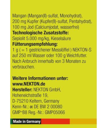Necton-S Multivitamin for Birds | Vitamins Amino Acids Minerals | 330g - Made in Germany - International Shipping - Buy Online on GoSupps.com