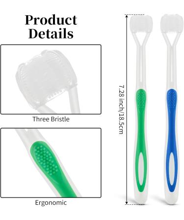 Wllhyf Autism Toothbrush for Adults & Children - 3-Sided Soft Travel Toothbrush for Complete Gum Care Deep Cleaning with Large Angle Bristles (2 Pack) - Buy Online on GoSupps.com