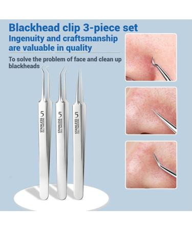 Usiveinborn Blackhead Remover Usiveinborn Tweezers Usiveinborn Blackhead Extractor Usiveinborn Professional Stainless Steel Facial Blackhead Remover Tweezers for Blemish Whitehead Popping (3pcs) - Buy Online on GoSupps.com
