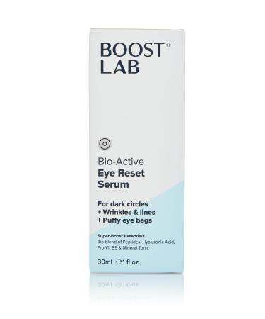 BOOST LAB Bio-Active Eye Reset Serum for Women & Men- Fights Dark Circles Wrinkles Lines & Puffy Eye Bags Re-Energize Skin & Revitalize Eyes - Paraben Sulphate & Fragrance Free - 30 ml (1 fl oz)
