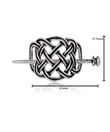 2 Pcs Viking Celtic Knot Hair Clips - Alloy Hair Sticks for Women & Girls - Silver Long Hair Accessories - Buy Online on GoSupps.com