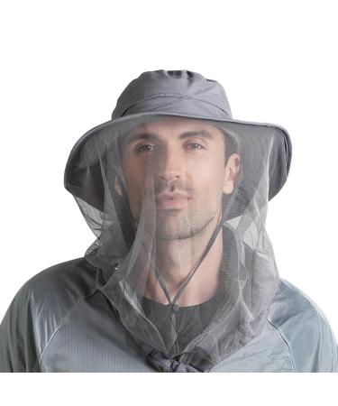 Beekeeper Beekeeping Hat with Veil Mosquito Head Net Hat Face Mesh Anti-Mosquito Fishing Hat Camping Mosquito Net Hat Bee Veil Hat Mosquito Hat Net Mesh Bee Suit Bug Insect Cap Hat for Men Women One Size Dark Grey