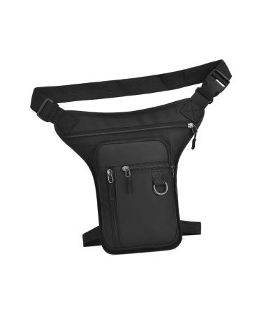 Fenteer bag outdoor thigh pocket hip pocket zipper excellent workmanship for men women waterproof PU material black