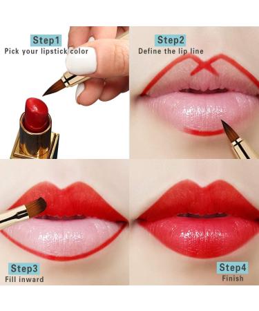 3 Pieces Retractable Lip Brush Dual End Lip Concealer Brushes Lipstick Eyeshadow Foundation Makeup Brush Tool Applicators Set with Cap (Gold Black Purple) - Buy Online on GoSupps.com