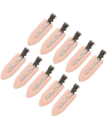 ZEVONDA 10 Pcs No Bend Hair Clips - Girls Women Makeup No Crease Hair Clip Hairdressing Hairpins Creaseless Pin Clips for Hair Styling & Hairstyle Collocation (Pink) Pink *10