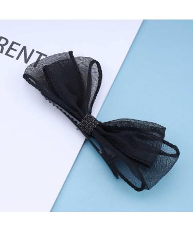 Wendalern Vintage Tulle Bow Hair Clip Bow Ponytail Holder Clip French Hair Bows Clips Black Tulle Hair Clips Headwear Hair Accessories for Women and Girls Gifts - Buy Online on GoSupps.com