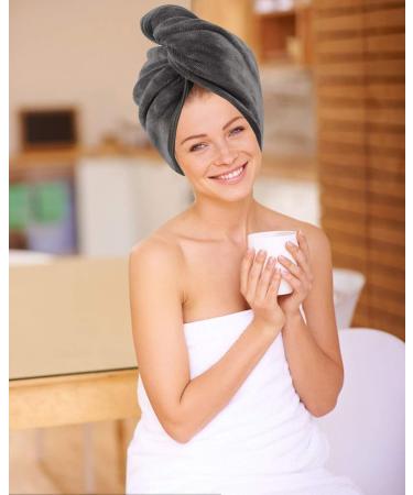 Buy Kinhwa XL Microfiber Turban Towel - Quick-Drying Super Absorbent Hair Towel for Long Hair (2-Pack Gray 70x30 cm) - Buy Online on GoSupps.com