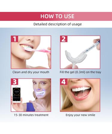 PDOO Teeth Whitening Kit for Sensitive Teeth - Fast At-Home Results with LED Light and Carbamide Peroxide Gel - Buy Online on GoSupps.com