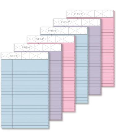 Buy Prism Plus Colored Junior Legal Pads - 5x8 Pastels | 6 Pack of 50-Sheet Top Notebooks - International Shipping Available - Buy Online on GoSupps.com