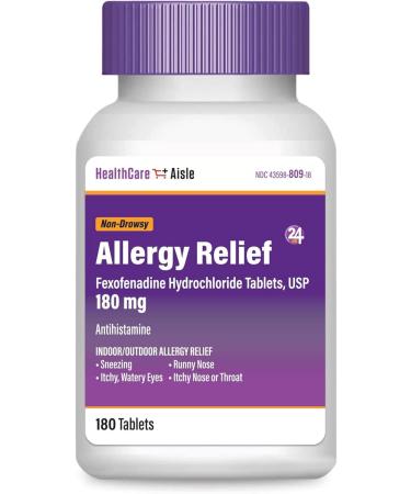 HealthCareAisle Allergy Relief - Fexofenadine Hydrochloride Tablets USP 180 mg 180 Tablets & Omeprazole 20 mg 42 Delayed-Release Capsules - Acid Reducer - Buy Online on GoSupps.com