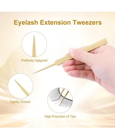 Buy Nagaraku Faserspitze Eyelash Extension Tweezers | Professional Precision 5cm Slim Antistatic Anti-Slip Straight Tweezers for Eyelash Separation - Buy Online on GoSupps.com