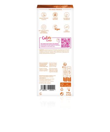 Khadi Copper Plant Hair Color - 100g Natural & Vegan Copper Gold to Copper Red | 100% Vegetable Natural Cosmetics - Buy Online on GoSupps.com