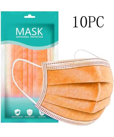 Disposable Face Cover 3-Ply Outdoor Breathable Mouth Protection Bandanas for Women and Men 10PC Orange - Buy Online on GoSupps.com