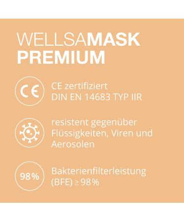Wellsamed Wellsamask Type IIR Medical Face Masks - 50 Pieces Orange - Elastic Band Single Colour - Buy Online on GoSupps.com