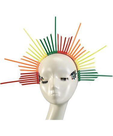amangul Women Halos Crowns Headband Spiked Tiaras Hair Accessories Headpiece Headdress for Cosplays Halloween Party(Green) - Buy Online on GoSupps.com