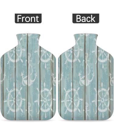 Heat Bottle with Nautical Cover - 2L Wood Anchor & Rudder Design for Bed Heating & Pain Relief - Buy Online on GoSupps.com