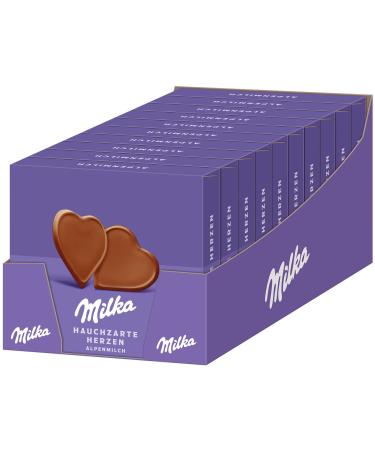 Milka Delicate Hearts 10 x 130g delicately melting Milka Alpine milk chocolate as heart-shaped chocolate bars 130 g (pack of 10) - Buy Online on GoSupps.com