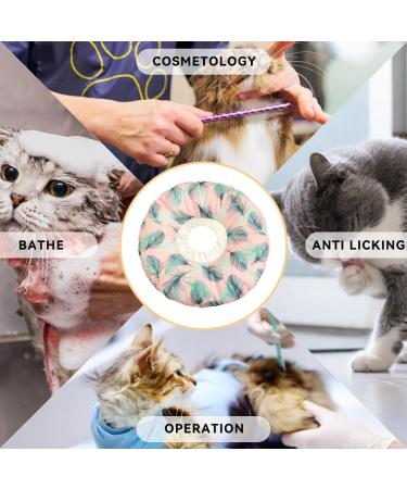 Kytpyi Cat Collar - Stain-Resistant Adjustable (17-27cm) Waterproof Cotton for Cats & Puppies Pink Feather Design - Buy Online on GoSupps.com