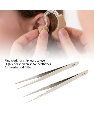 Premium Stainless Steel Tweezers - Precision 2-Part Straight Lace for Hearing Aids & Ingrown Hair - Pointed Needle Precision Tweezers - Buy Online on GoSupps.com